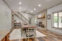 There dining room is sizable enough for an oversized table (this table seats 10) for those larger gatherings at the lake.