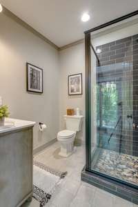 All bathrooms in the home have recently been renovated and are beautiful.