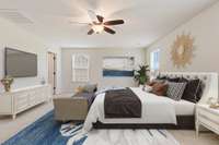 Virtually Staged Master Bedroom