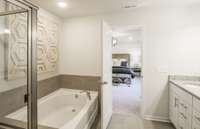 Model / Inspirational Photo: Contact Sales Consultant for the details of actual Home: Aspire # 158. UPGRADED Primary Bathroom