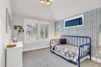 Bedroom two of three upstairs with walk in closet and adjoining bathroom