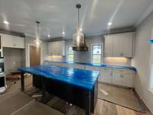 Quartz countertops in kitchen