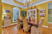 Formal dining room with trey ceiling