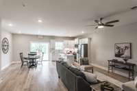 Moving into the main living area you'll find a wide open floor plan.