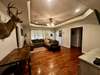 Large Great room, tray ceiling, hardwood floor