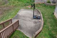 Concrete pad great for basketball