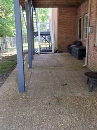 Downstairs patio area off basement.