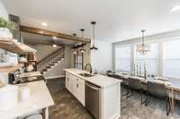 There are stainless appliances and tile flooring in this space to add some nice contrast.