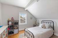 This is upstairs guest room furnished.