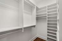 Upgraded closets through out the home, designed and installed by California Closets