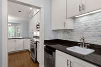 Wet bar with wine fridge