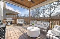 The large deck offers a great seating area, as well as the perfect place to grill.