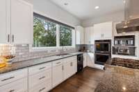 Gas cooking and range hood, double ovens
