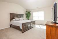 Primary Bedroom is a great size with a vaulted ceiling and lots of natural light