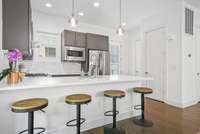 Kitchen island with room for four stools