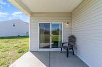 Covered back patio for outdoor enjoyment