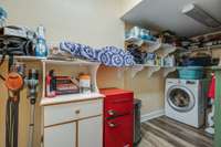 Laundry room was expanded for extra storage off kitchen