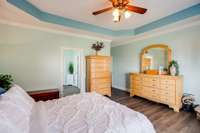 View from bed towards large primary bath