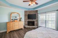 High ceilings, double windows for natural light and view of yard