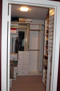 2 large walk in closets, and all bedrooms have oversized  closets, with lots of storage in the home.