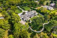 Aerial rear view of the entire 2.37 acre estate.