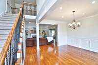 Hardwoods and a formal dining room welcome you in.