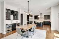 Wet bar with 2 wine refrigerators.