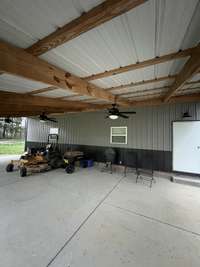 Ceiling Fans under Covered Porch attached to Barn