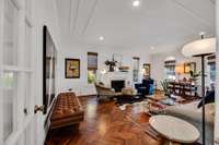 Formal living room with herringbone