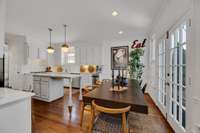 Plenty of room for entertaining in the eat-in kitchen with access to the outdoor deck