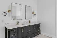 Double vanities in the primary bedroom bathroom