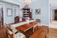 Host your intimate family dinners or grand holiday feasts in this formal dining area.