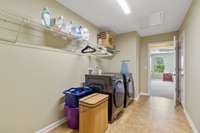 Amazing Upstairs large laundry room and additional storage off the Primary Suite.