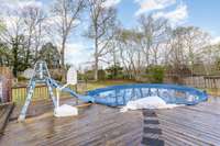 Deck and above ground pool for summer time entertaining