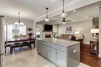 Watch football while you're cooking and entertaining in this open kitchen!