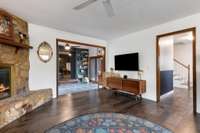 View from open living area to foyer.