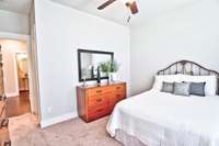 This spare bedroom includes a walk-in closet as well.