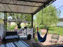 Covered patio is perfect for relaxing