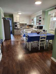 View of kitchen from dining area