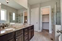 Owner Suite Bathroom   *Photo is of a previously built Hermosa & another Dalamar Homes Community. Standard features & selections may vary.*