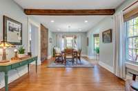 The space and nice flow from the kitchen into the dining area makes entertaining so easy!