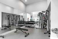 This gym is equipped with everything you need for your routine.