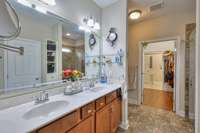 double, comfort height vanities in owners bathroom