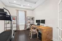 Main Level office / flex space with Coffered Ceiling