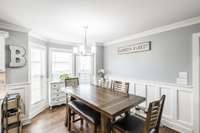 Bay window in kitchen provides a lot of light