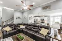 Open floorplan into the kitchen so you can watch TV while you cook dinner