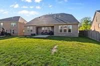 The backyard is very large. I love the covered porch.