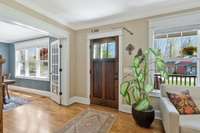 Dining room has classic french doors to give you some extra privacy if needed.