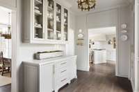 Butler's pantry - custom cabinetry, ice maker, wine cooler