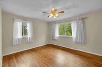 Bedroom #1. Oak Hardwood floors everywhere but kitchen and bath.